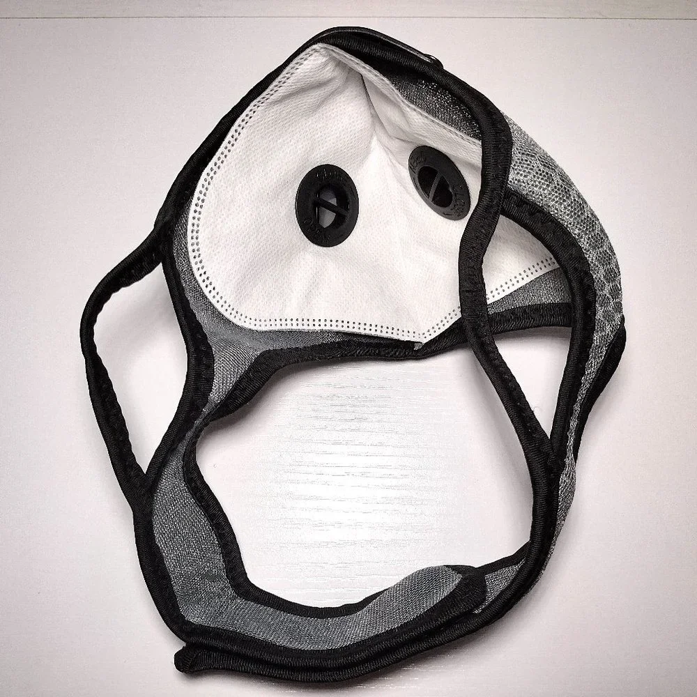 Face Sports Mask Gray with Active Carbon Filter & Breathing Valves